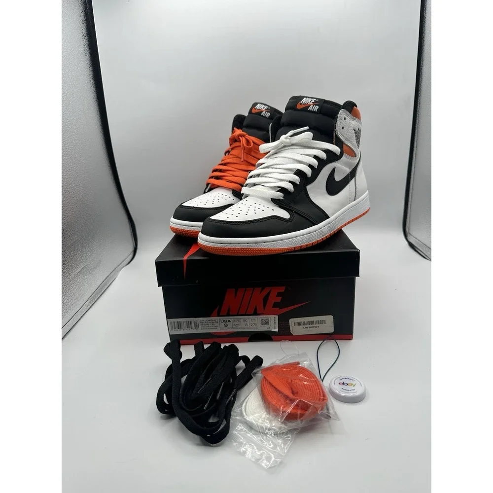 Nike Air Jordan 1 Retro High OG Electro Orange 555088-180 Men's Size 9